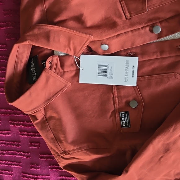 Wildfang Essential Fleece Lined Shacket Small Cinnamon NWT - Picture 3 of 4